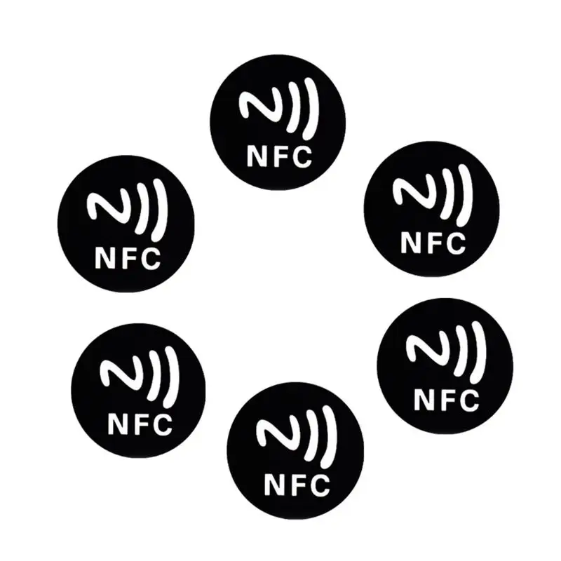 

6PCS Black Universal Anti Metal Sticker NFC Ntag213 Tags NTAG 213 Metallic Label Badges Token for Smart Mobile Phones G99B