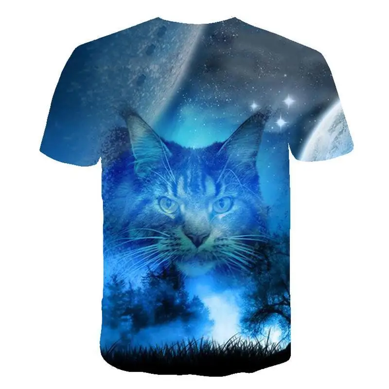 

Men Short Sleeve Summer Tops Tees Fashion Oversized T Shirt Adult Children's 2021 New Summer 3D Cat Newest Animal Lovely T-Shirt