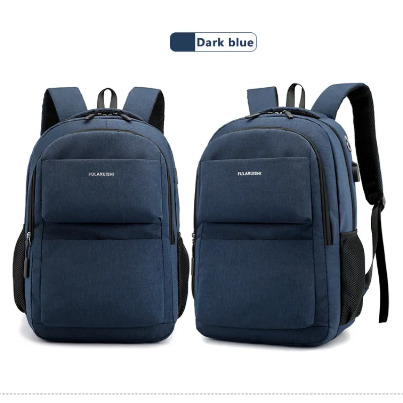 Синий Men Backpack School Bag Waterproof Nylon New Schoolbag Business Laptop Polyester Bag 14 Shoulder Bag 15.6 Inch Computer Packsack - Цвет: Синий