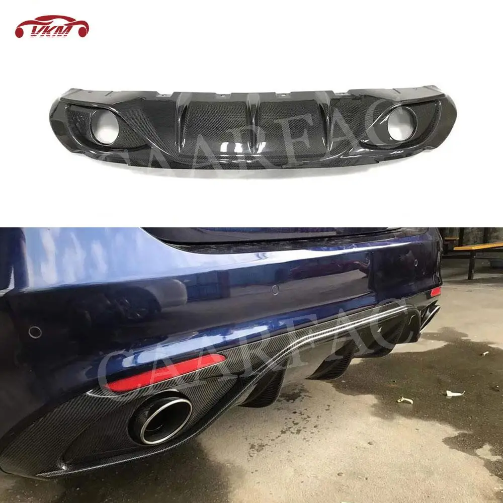 

Carbon Fiber Rear Bumper Lip Diffuser Spoiler Car Accessorise for Alfa Romeo Giulia 2017 2018 Trim Sticker