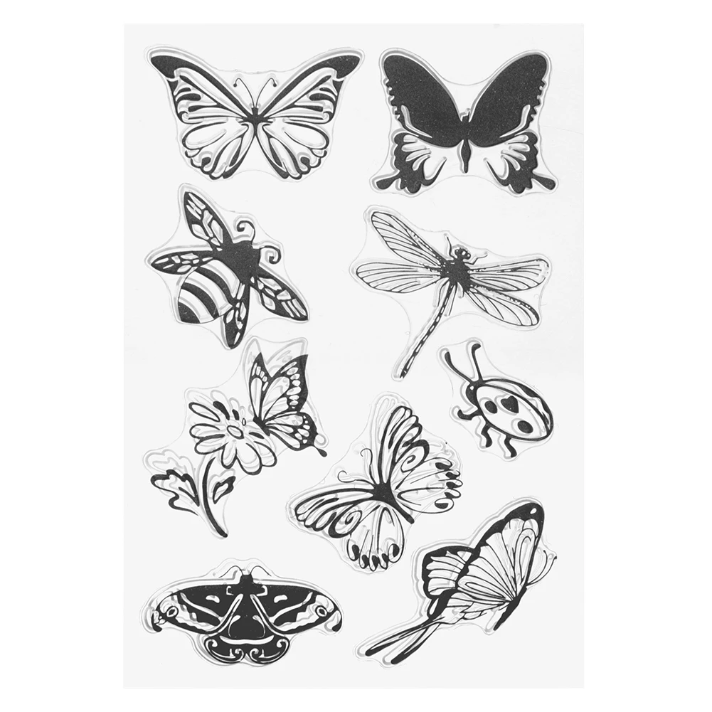 Insect DIY прозрачный штамп лесная свеча собака бабочка Рождество для скрапбукинга фото открытки в альбом декор силиконовый штамп - Цвет: Insect