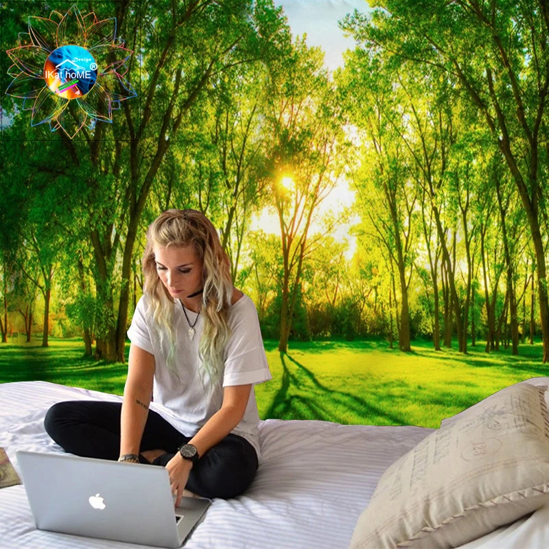 3D пляжное полотенце лесной пейзаж красивый лесной поток печать Настенный Ковер Коврик для йоги домашний декор гобелен Солнечный свет Новинка