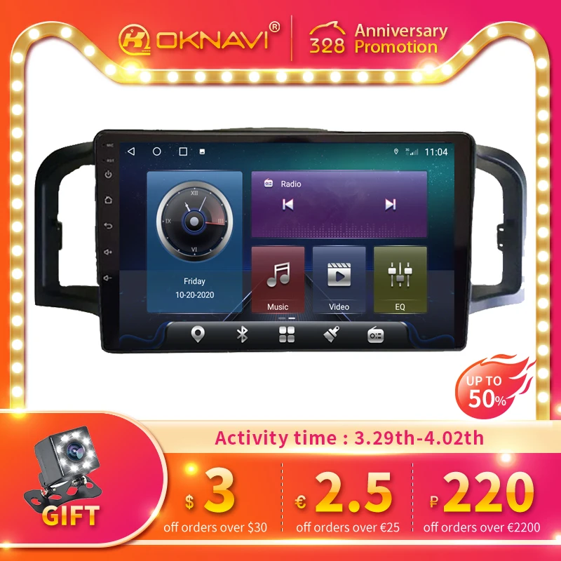 

6+128G Android 10.0 9 Inch Smart Car Radio for Lifan X60 2008-2011 Touch Screen Autoradio Carplay GPS RDS DSP 360 Camera 4G WIFI