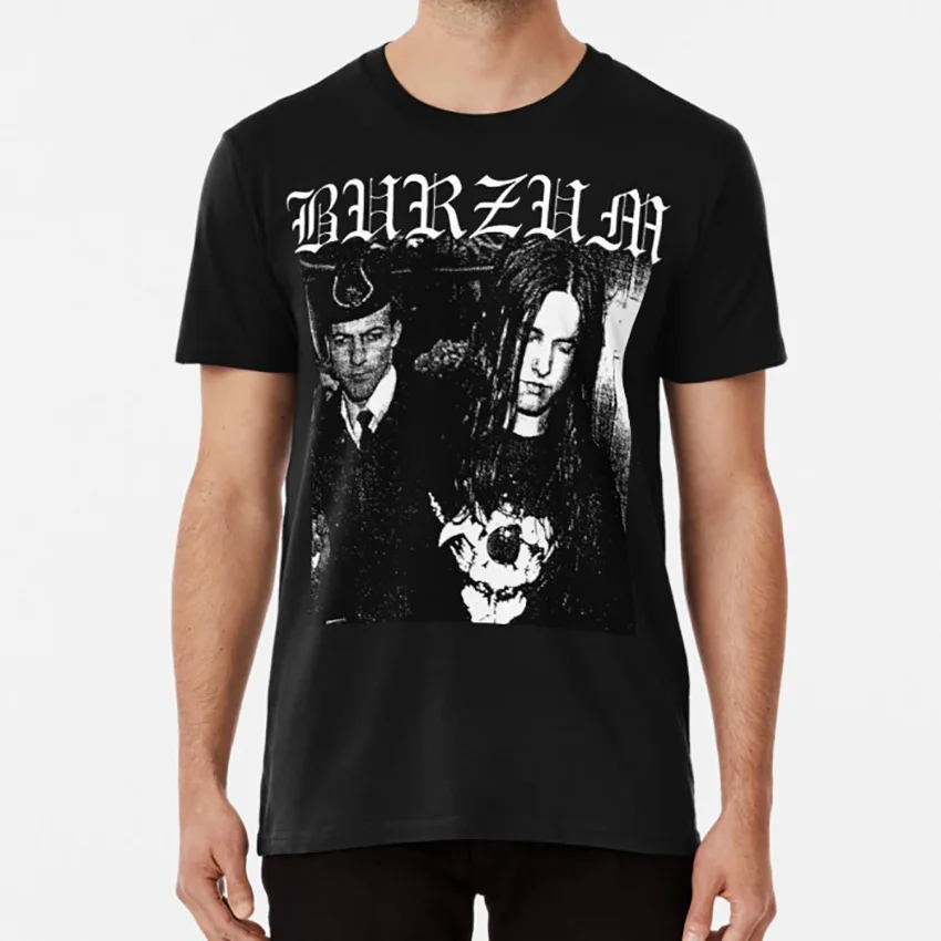 Черный Бурзум корт футболка Burzum bathory gorgoroth darkthrone Темный трон черный металл dsbm норвежский черный металл varg - Цвет: Черный