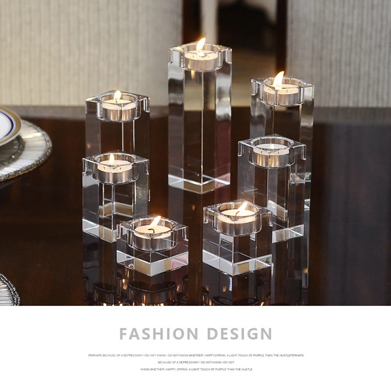 Новинка подсвечник из прозрачного стекла Подставка для свечи Декор европейские
