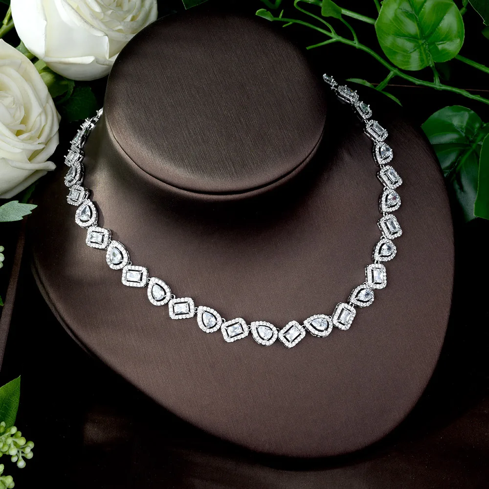 Новинка свадебный набор украшений HIBRIDE квадратная форма 4 шт. ожерелье ювелирные