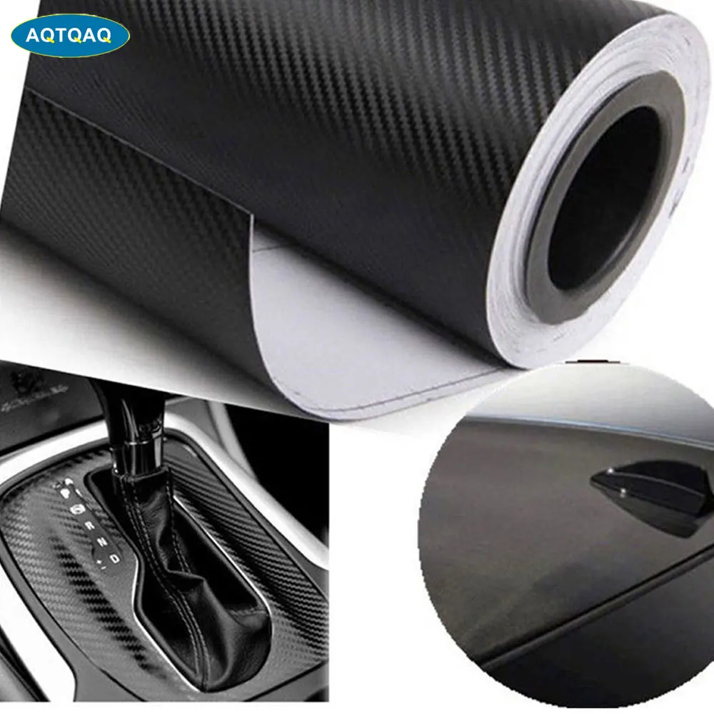 

AQTQAQ 3D Carbon Fiber Vinyl Car Wrap Sheet Roll Film Car stickers and Decals Motorcycle Car Styling Accessories Automobiles