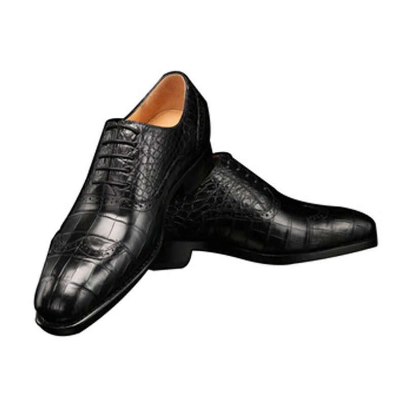

Мужская обувь из крокодиловой кожи, на сиамской подошве