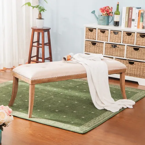 Heyward скамейка с мягкой отделкой на пуговицах деревянными ножками и гвоздике