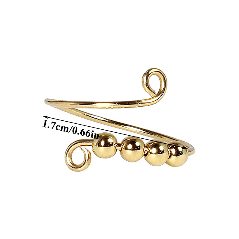 

beads rings Rotate Freely Anti Stress Anxiety Ring for women girl Single Coil Antistress Spiral Beads Rotate Toy jewlery
