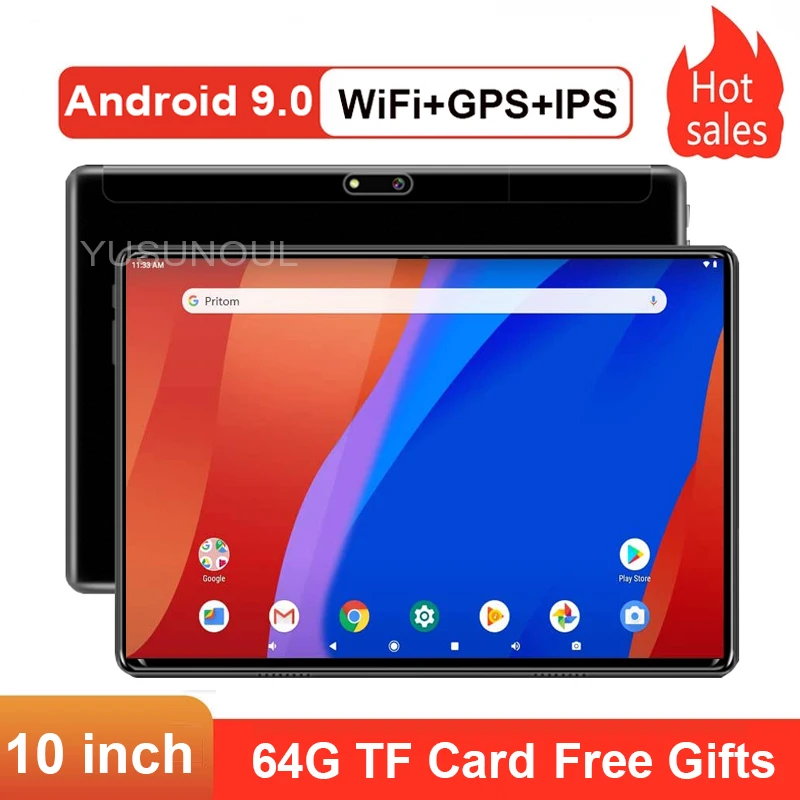 Sd карта 64G в подарок новый планшет Google 10 дюймов Android 9 0 32 Гб IPS 5.0MP WiFi Bluetooth GPS 3G