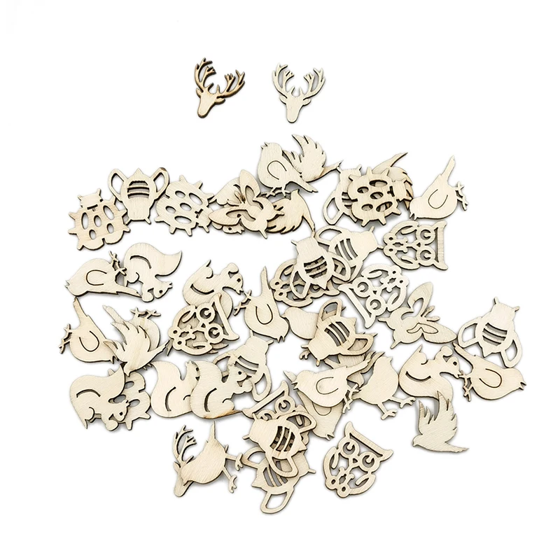 50 шт. деревянные ломтики с цветочным узором | Дом и сад