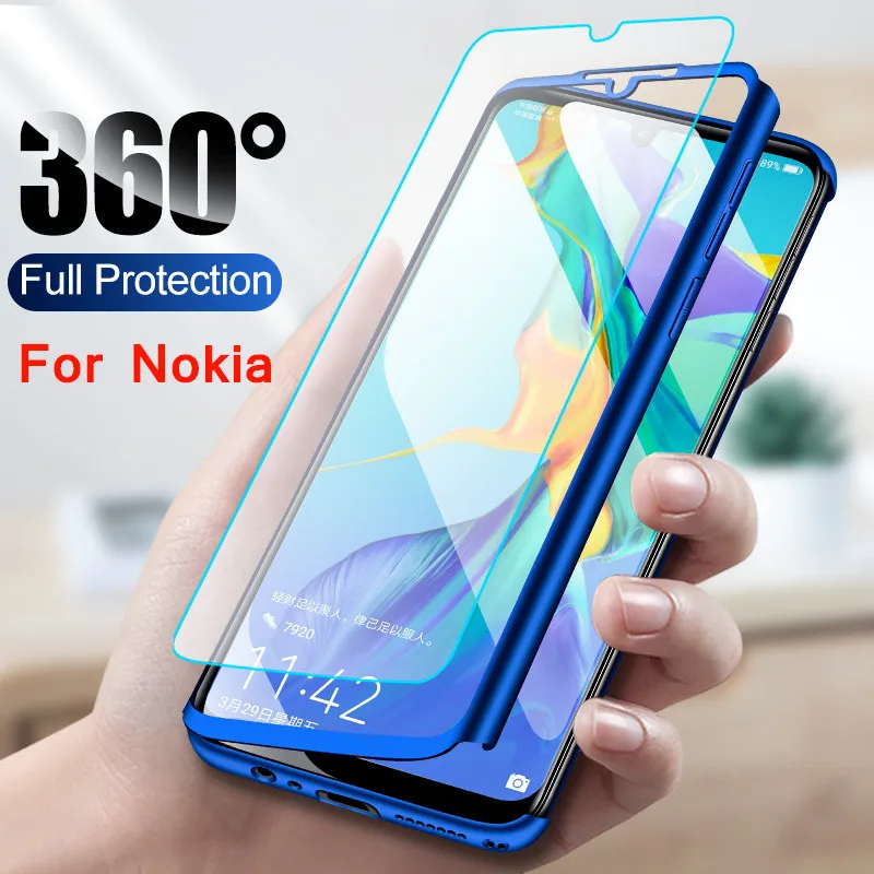 Luxury 360 Degrees Full Shockproof Cover For Nokia 6.1 Case Hard PC Cases 3.1 Protective Back Phone | Мобильные телефоны и