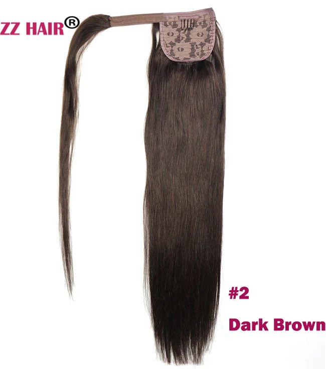 ZZHAIR 80 г 1"-24" машинное производство, волосы remy, волшебное обертывание вокруг конского хвоста, человеческие волосы для наращивания, конский хвост, Stragiht