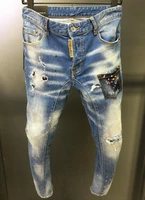 2021 new authentic classic dsquared2 european casual italy brand jeans pants design hole pants jeans a226