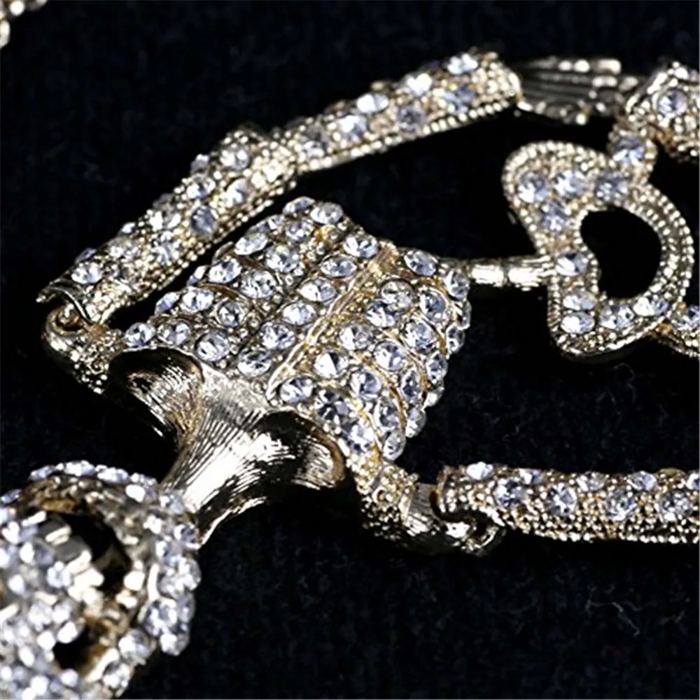 Панк Рок Череп со стразами ожерелье мужское колье Femme Max Colar Masculino Neckless мужские