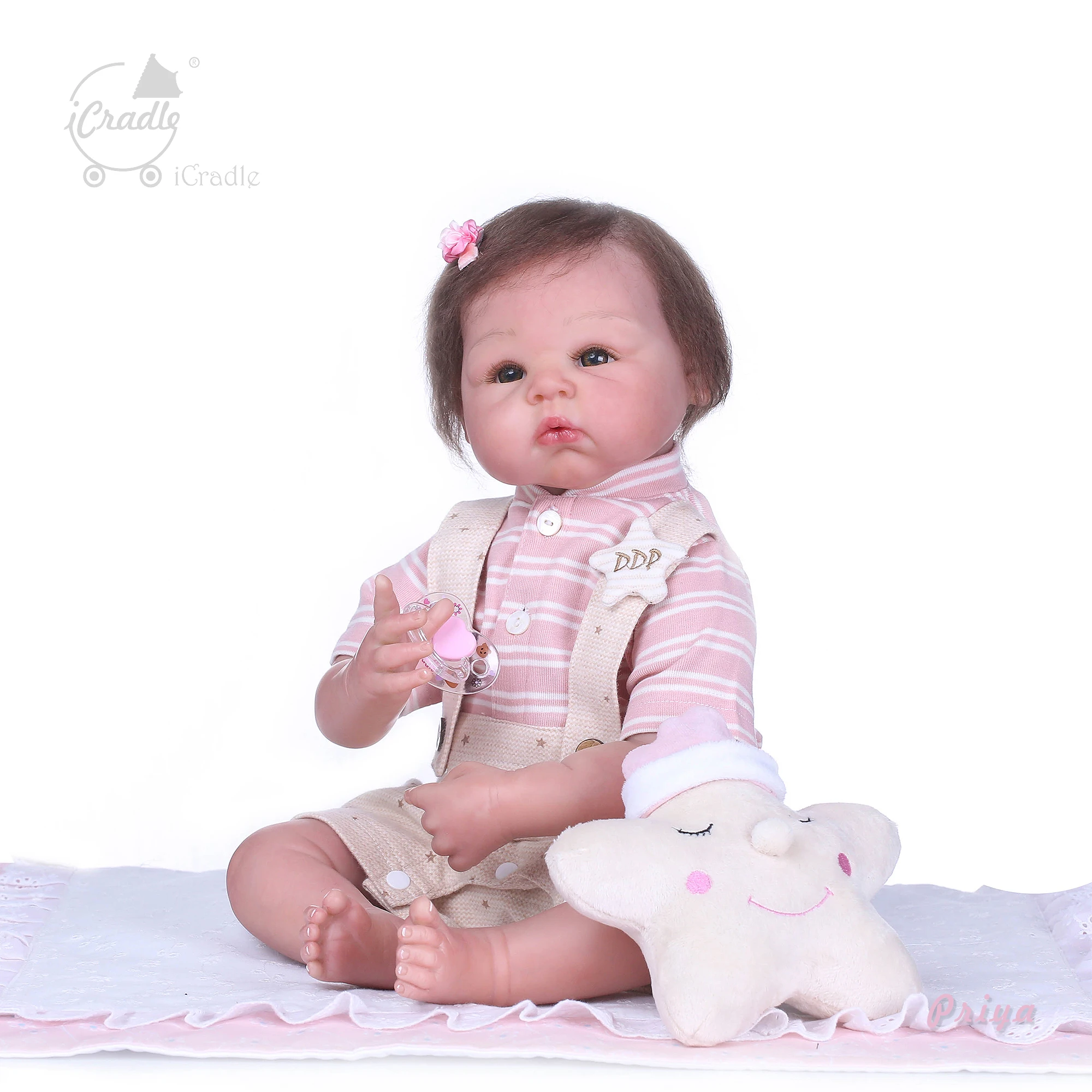 

Boutique bebe reborn real alive silicone reborn baby dolls 52cm pure handmade art collection newborn doll toys gift
