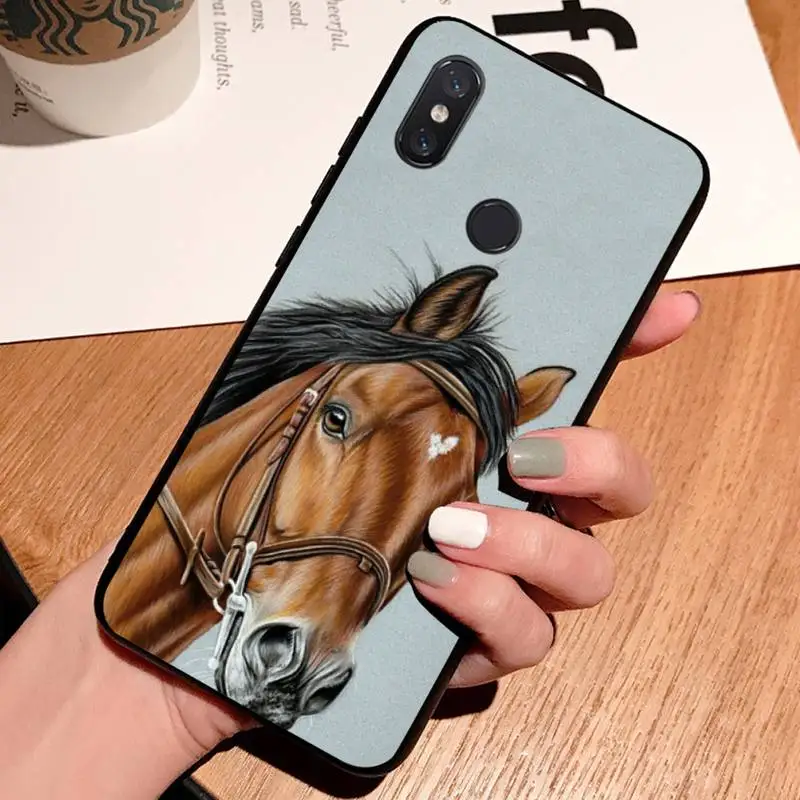 

Watercolor Horse Horses Running Phone Case For Xiaomi Redmi note 7 8 9 t k30 max3 9 s 10 pro lite