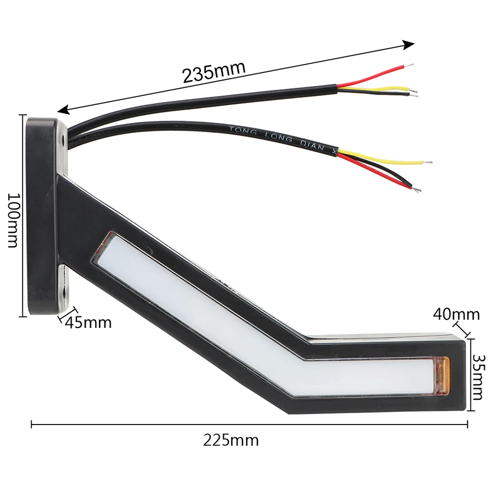 

2PCS 33 LEDS For Trailer Truck Lorry Lamps LED Side Marker Light Dynamic Trailer Lights 12-24V Warning Tail Light