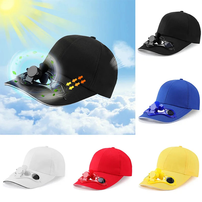 

New Sunscreen Solar Powered Fan Hat Summer Outdoor Sport Hats Sun Protection Cap with Cool Bicycling Climbing Baseball Hats