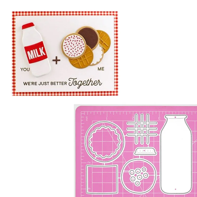 

New Milk Bottle Biscuit Cutting Dies Food Stencil For DIY Scrapbooking Card Decorative