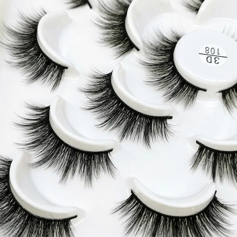 Mink eyelashes 3d mink hair eyelashes10 pairs long makeup 3d faux nature fake lashes extension false eyelashes Wholesale(10P