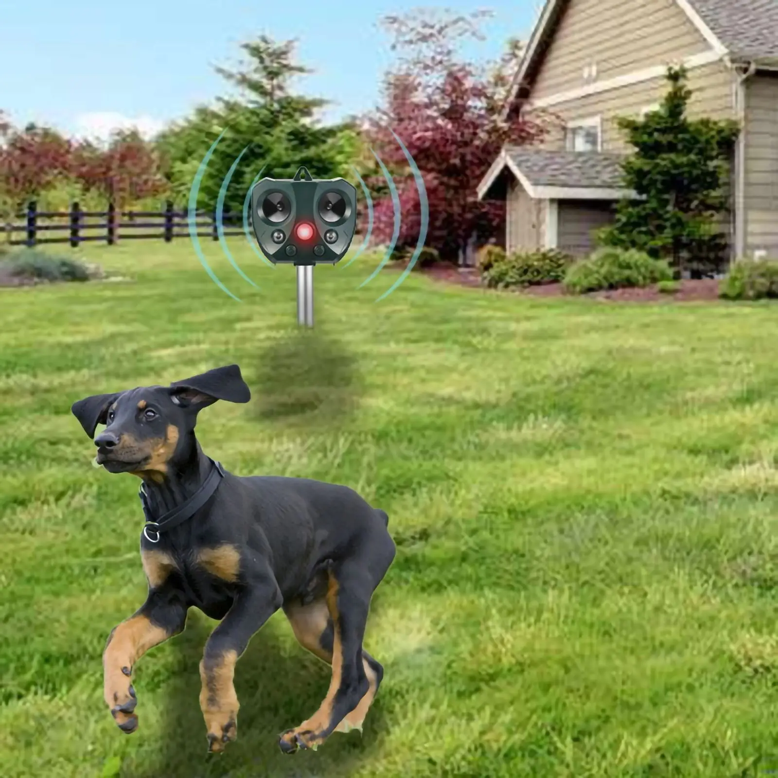 

Solar Animal Repeller Waterproof With Motion Detector Ultrasonic Speaker For Rat Squirrel Deer Raccoon