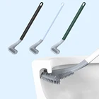 Щетка для чистки туалета с длинной ручкой, силиконовые щетки для туалета, щетка для чистки туалета в ванной комнате, Гибкая силиконовая щетка, головка