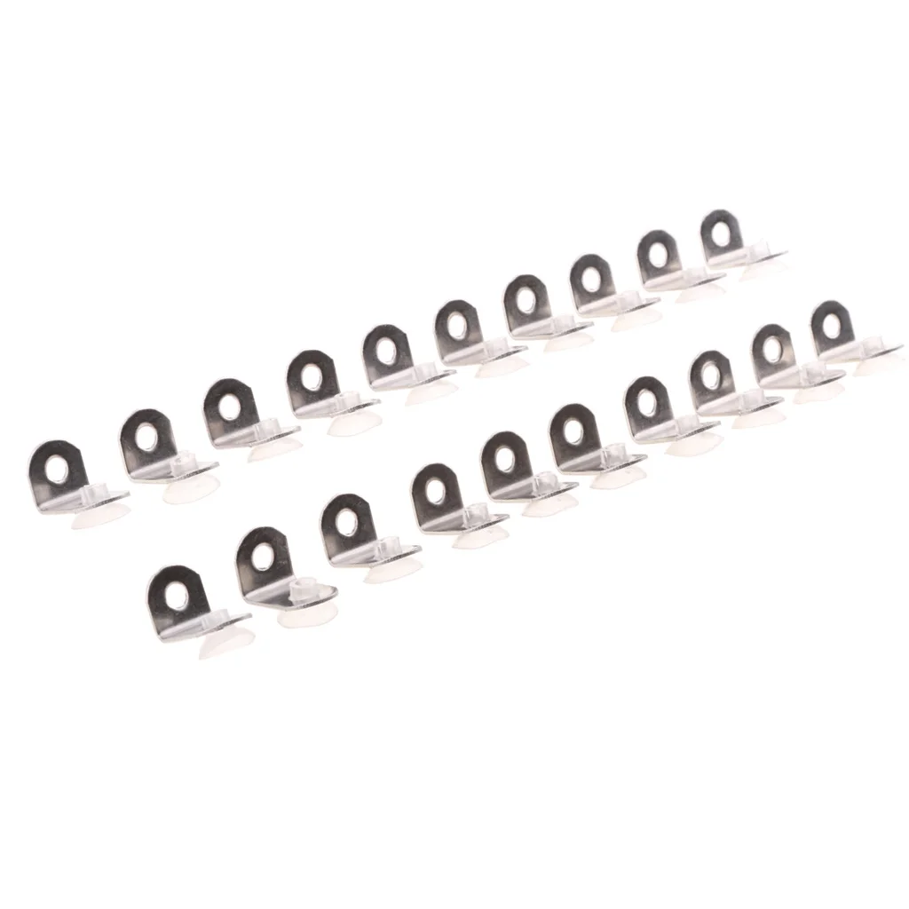 

20 Pieces Silver Tone Clear Suction Cup Shelf Support Holder Metal 20*13mm