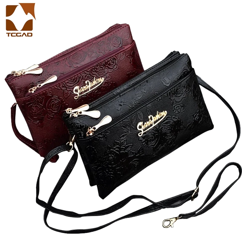 

women's wallet Four zipper long clutch bag 3D knurling Retro leather Purse sac femme portfel damski wristlet kadÄ±n phone wallet