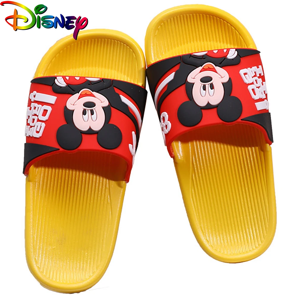 Disney Kids Cartoon Minnie Mickey Mouse Sandals Baby Child Summer PVC Soft Outdoor Beach Shoes For Boys Casual Breathable Flats