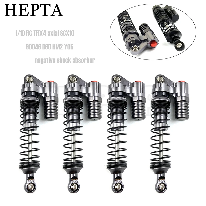 

2/4 pcs Full Metal RC Piggyback Shock Absorber Hole To Hole 90mm for 1/10 RC Crawler Car TRX4 Axial SCX10 90046 D90 KM2 Y05