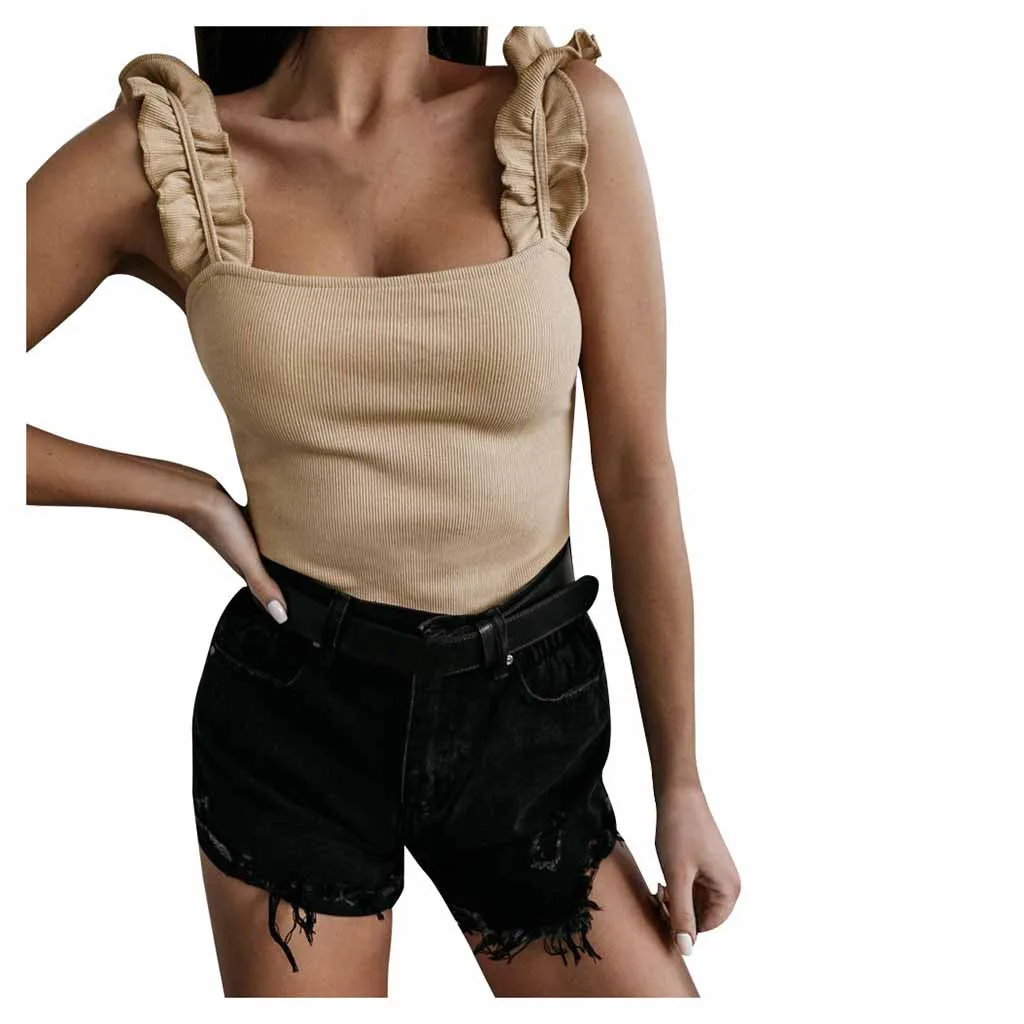 Женский однотонный короткий топ без рукавов с перекрещивающимися бретелями