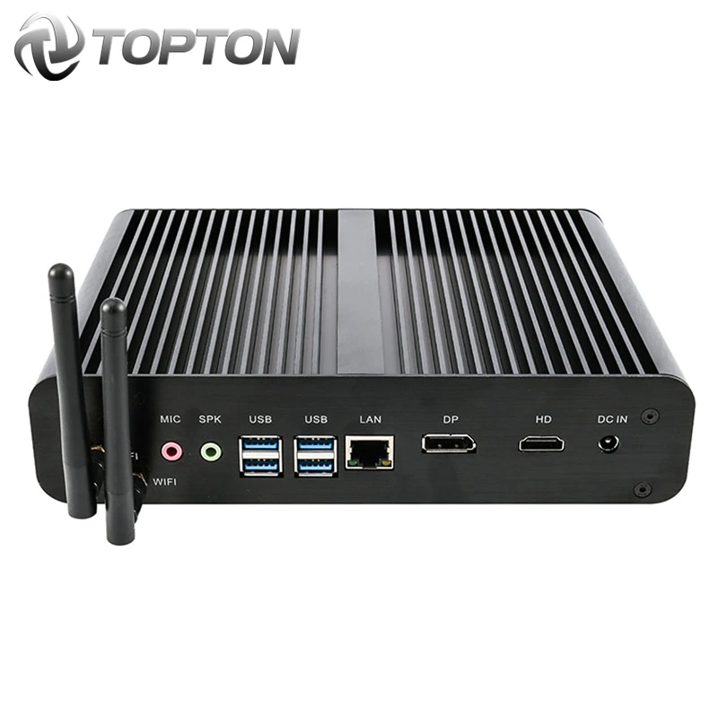 Новый безвентиляторный мини компьютер Intel i7 10710U 10510U Настольный ПК Windows 10 2 * DDR4 M.2 NVMe