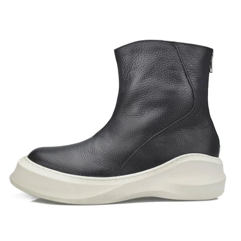 

Новинка 2020 года; Осенняя модная обувь в стиле панк с высоким берцем из натуральной коровьей кожи; мужская обувь на молнии; мужской Sapato Masculino ...