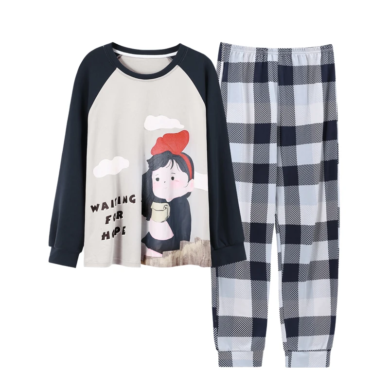 

Pajamas Women's Spring and Autumn 2020 New Internet Hot Cute Cloud Autumn and Winter Cotton Long-Sleeved Homewear Suit