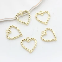 zinc alloy pendant hollow heart charms pendant connectors 6pcslot for diy jewelry earring making accessories