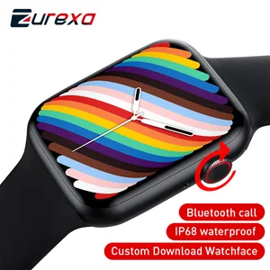 zurexa iwo w37 smart watch men women bluetooth call 44mm iwo 13 smartwatch men ip68 waterproof suport hebrew watch for android free global shipping