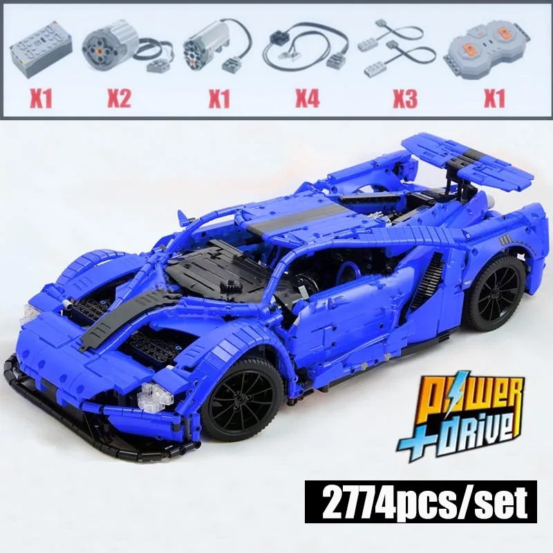 MOC FORD GT спортивный автомобиль MOC-10792 RC двигатель мощность Функция автомобиль подходит строительный блок кирпичи модель детские игрушки подарки - Цвет: Electric version