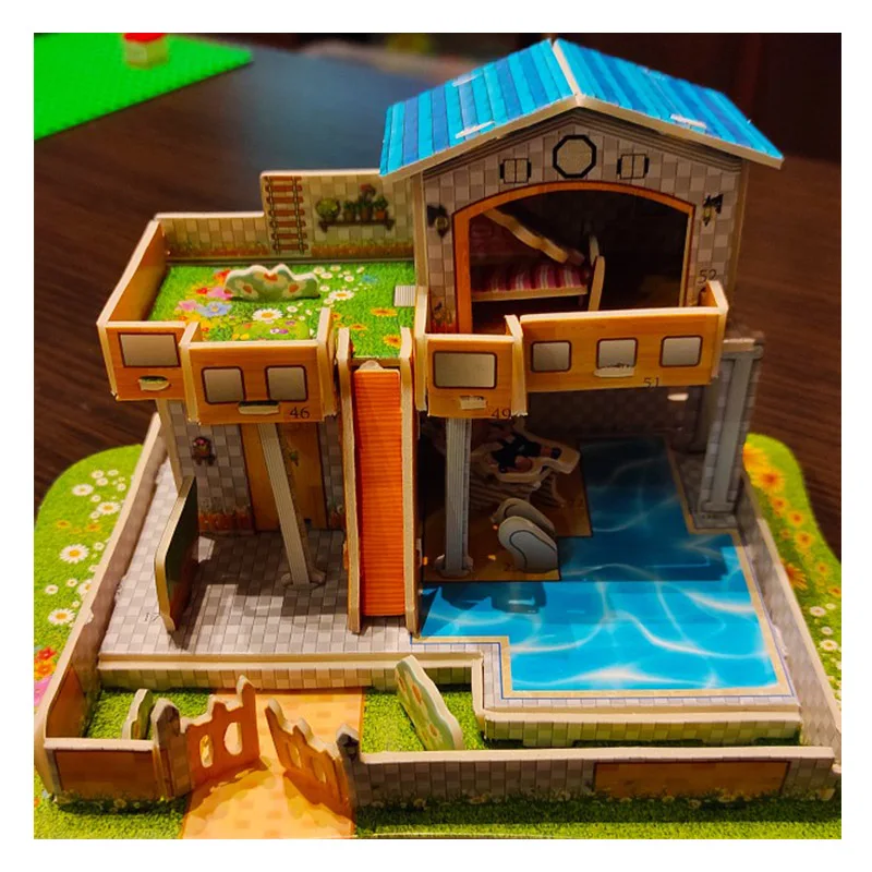 Обучающие игрушки Монтессори пазлы в виде замка для детей садовый домик