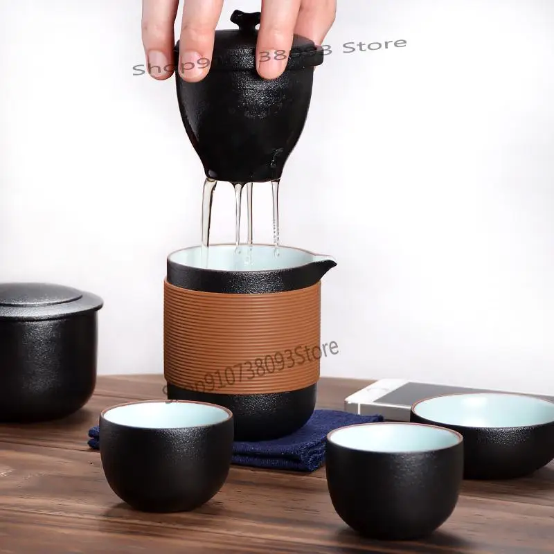 Дорожный чайный сервиз портативный пакет быстрая фотография один горшок две