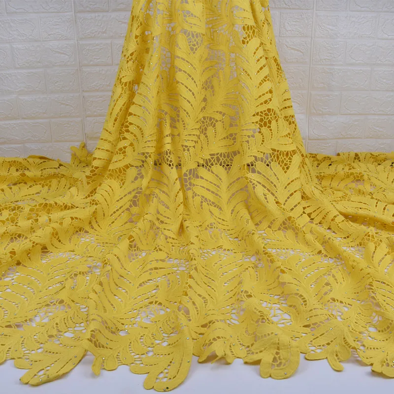 Горячая Распродажа 2019 Африканский водорастворимый шнур кружевная ткань модный
