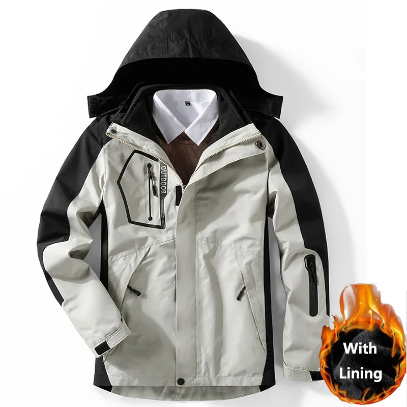 Уличная зимняя теплая куртка для мужчин и женщин 8XL многоцветная с подкладкой