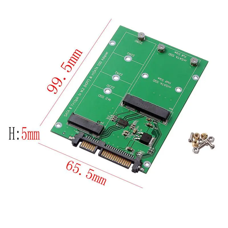 Карта преобразователя M.2 NGFF MSATA 2 в 1 5 дюйма несколько размеров SSD SATA III|Адаптеры
