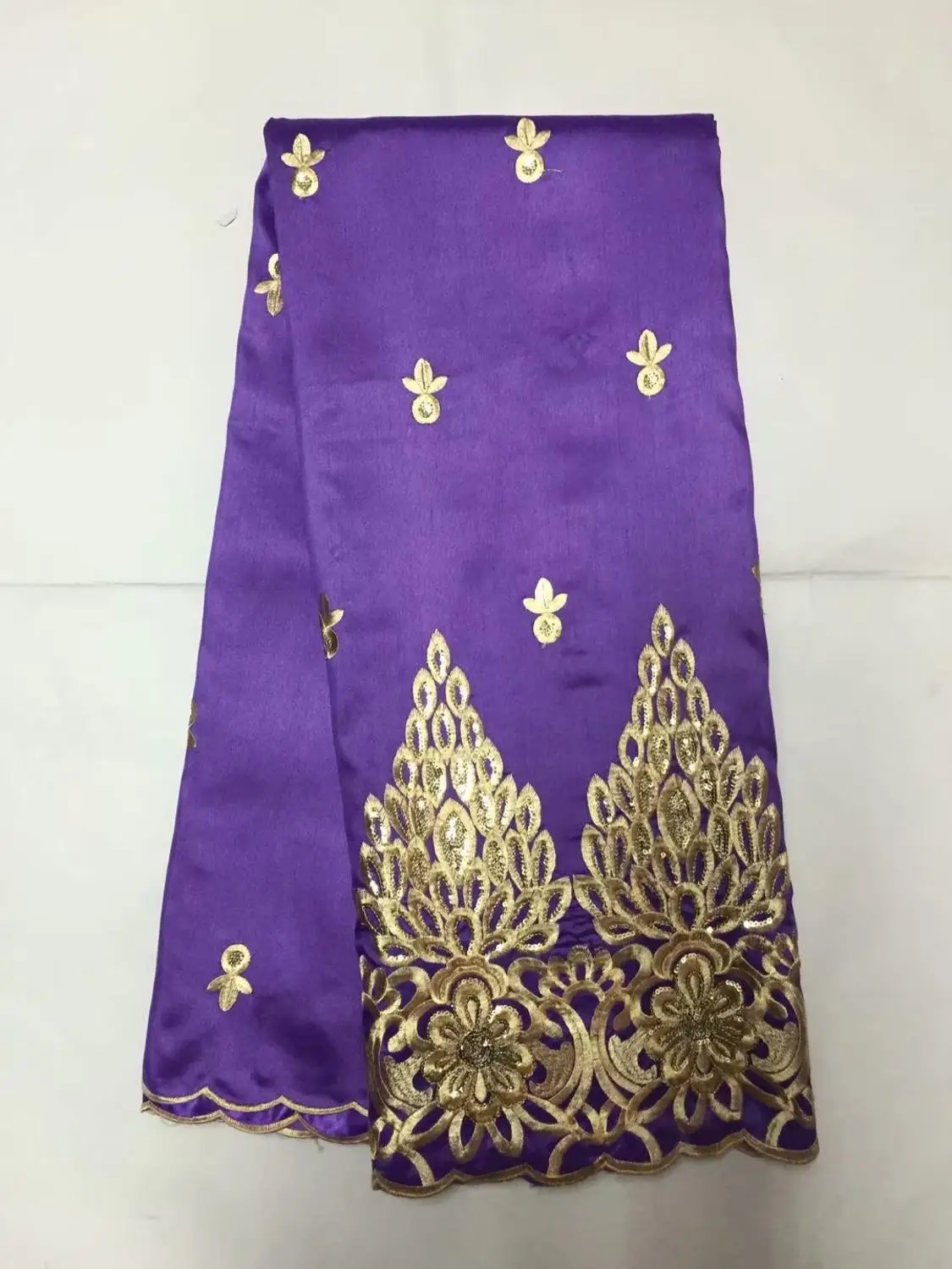 Модная фиолетовая кружевная ткань с блузкой индийская французская сетчатая для