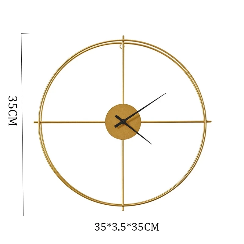 

Nordic Wrought Iron Wall Clock Vintage Metal Retro Roman Numeral Silent Double-walled 3D Wall Clock Living Room Decoration