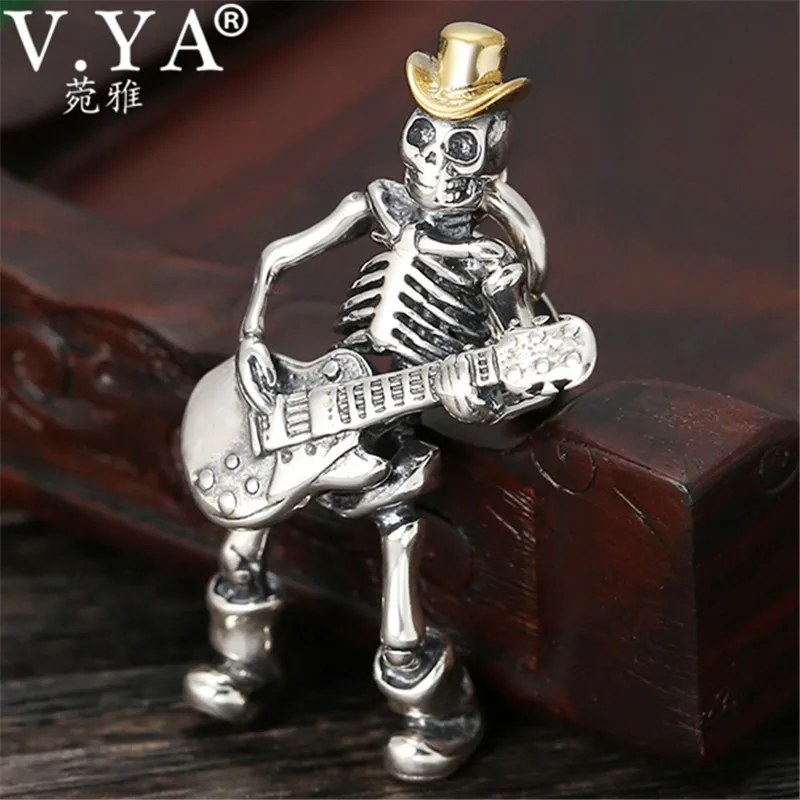 Pendant-no chain V. YA Забавный Туалет и череп кулон 925 пробы серебряные подвески ожерелья для мужчин мужские хип-хоп украшения в стиле рок - Окраска металла: Pendant-no chain