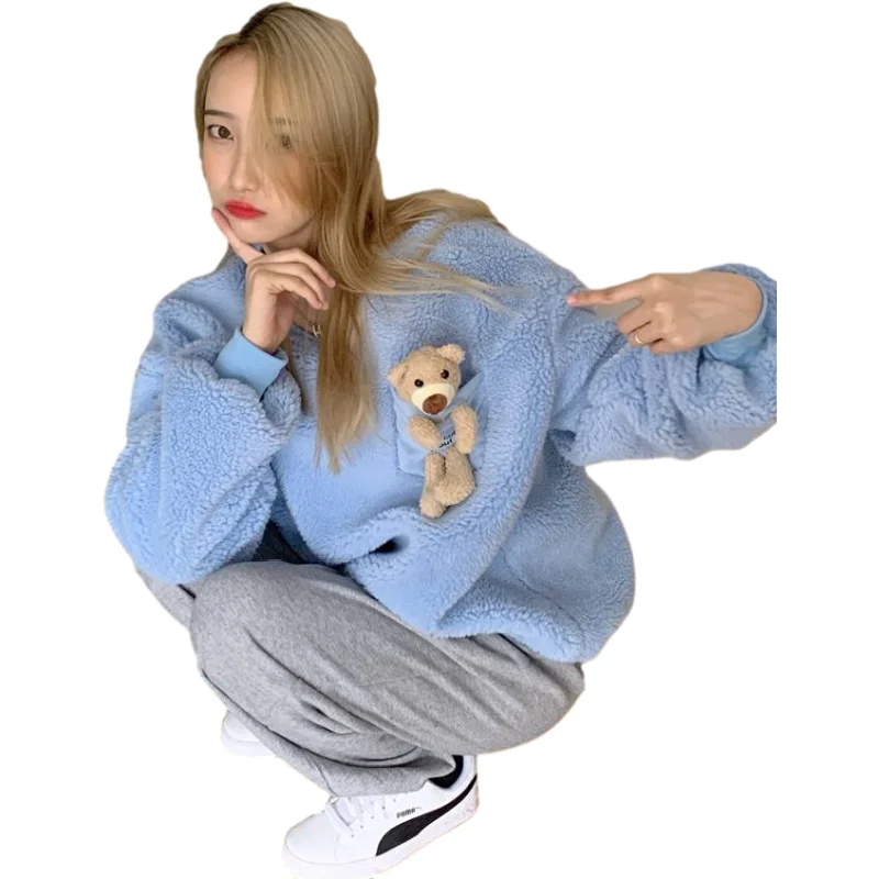 

New Hoody Womens Tracksuits Hooded Sweatshirts 2020 Autumn Winter Fleece Oversize Hoodies Solid Jackets Sweatshirt Women Fleeces