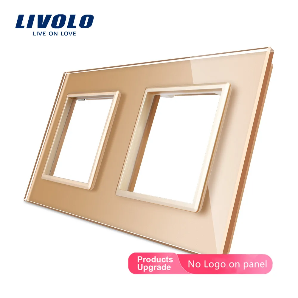 Фото Livolo Luxury Grey Pearl Crystal Glass, 150мм*80мм, стандарт ЕС, двойная стеклянная панель для настенных выключателей и розеток, VL-C7-SR/SR-11/12/13 №2