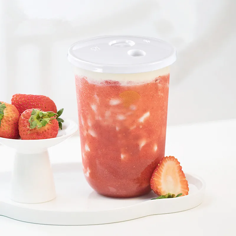 

50pcs Net red milk tea cup packaging ice cream cup 500ml juice cup party dessert cup bubble tea cup thick plastic cups with lids